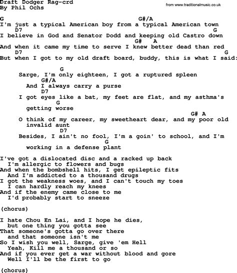 draft dodger rag lyrics